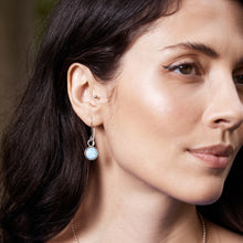 Load image into Gallery viewer, Blue drop earrings made from silver and paper and resin