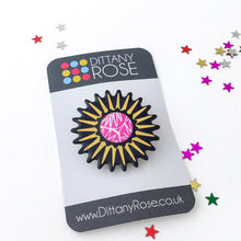 Load image into Gallery viewer, Brightly coloured brooches made by Dittany Rose